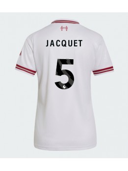 Ženski Nogometna dresi replika Liverpool Jeremy Jacquet #5 Gostujoči 2026-27 Kratek rokav Ženski Nogometna dresi replika Liverpool Jeremy Jacquet #5 Gostujoči 2026-27 Kratek rokav